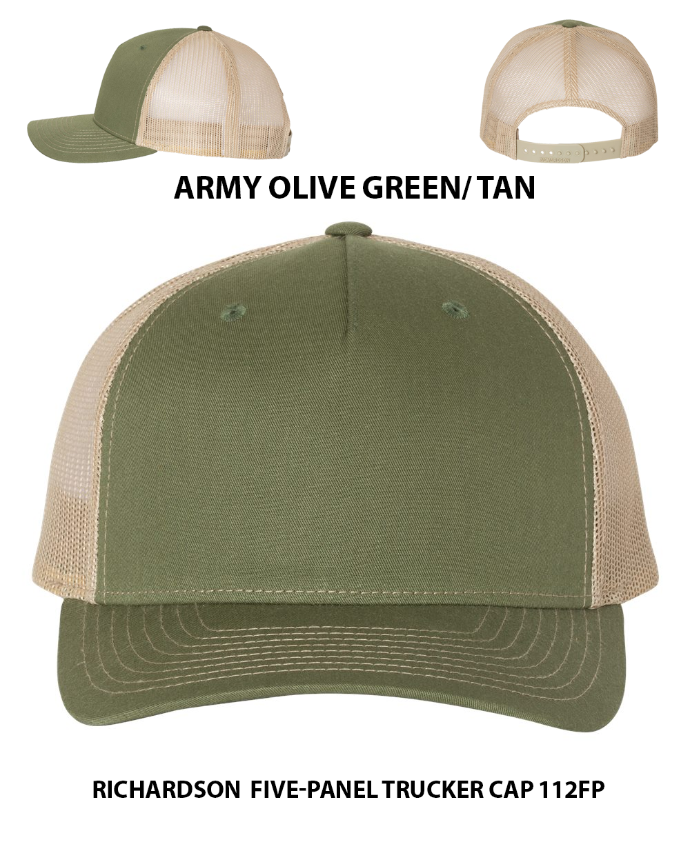 Custom hat Richardson Five-Panel Trucker Cap 112FP Dtf