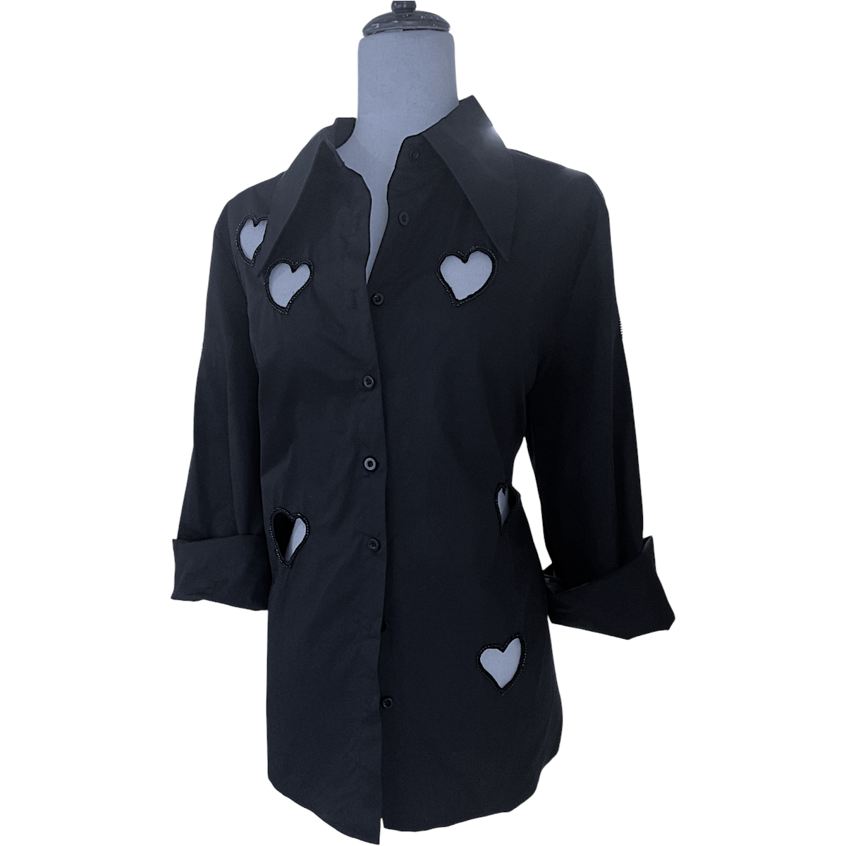 TJ Blush Heart Buttom Up Shirt