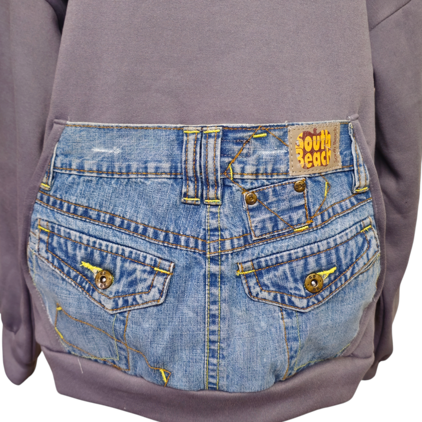 Hybrid denim cotton hoodie