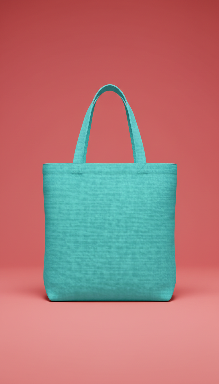 Bright Aqua Branded Tote Bag