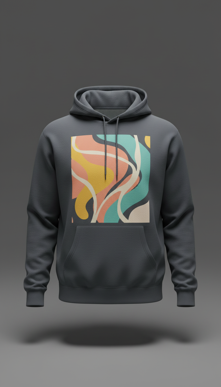 Screen-Printed Hoodie, Bold Graphics