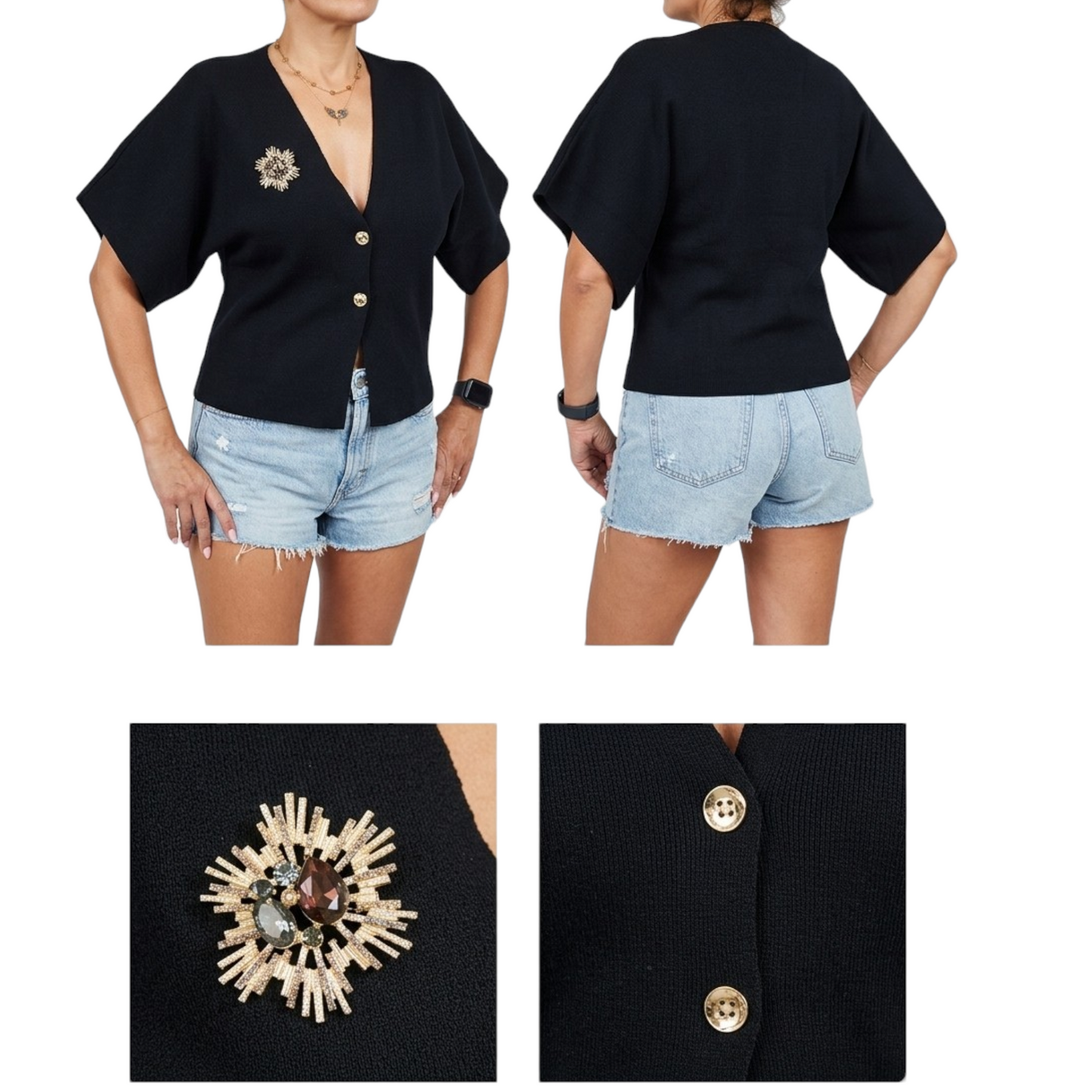 TJ Blush short sleeve knit top