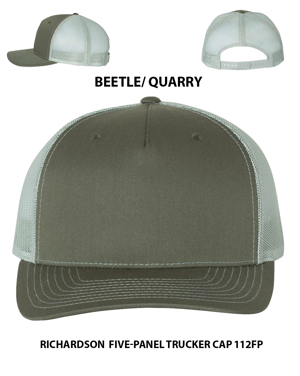 Custom hat Richardson  Five-Panel Trucker Cap 112FP Dtf