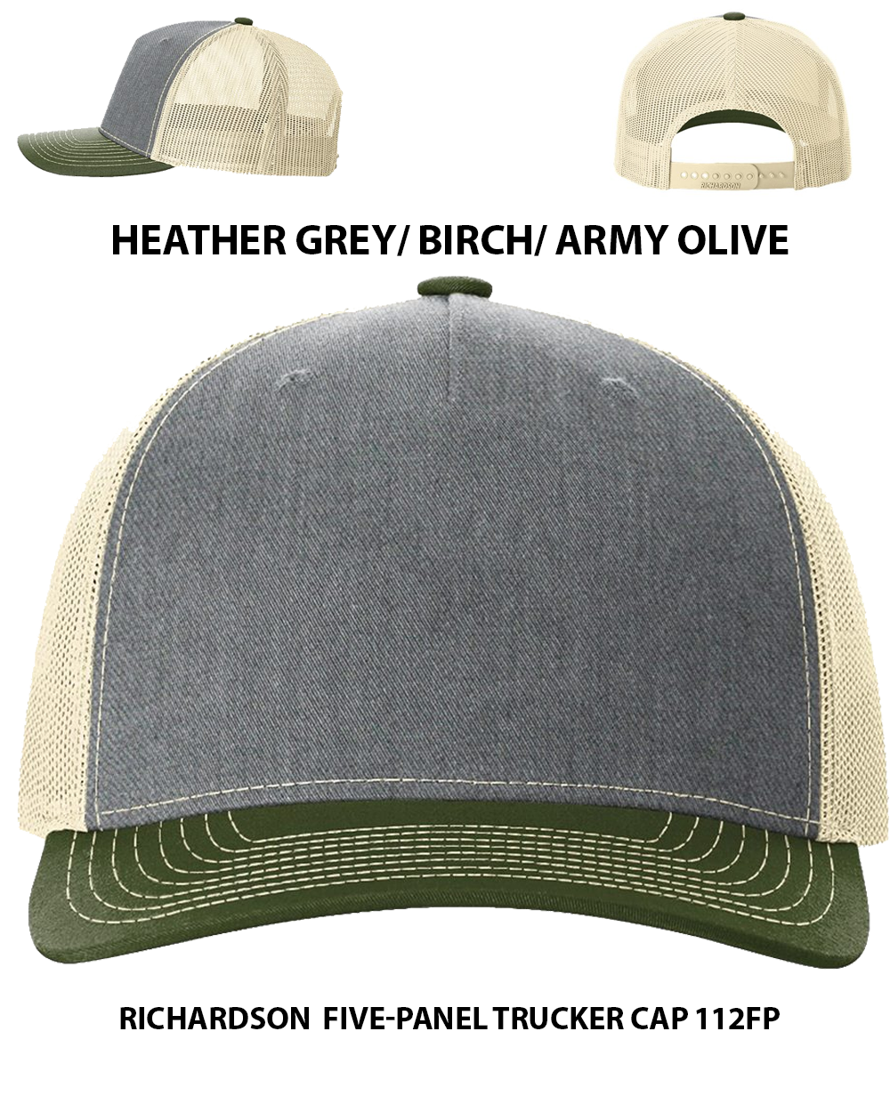 Custom hat Richardson  Five-Panel Trucker Cap 112FP Dtf