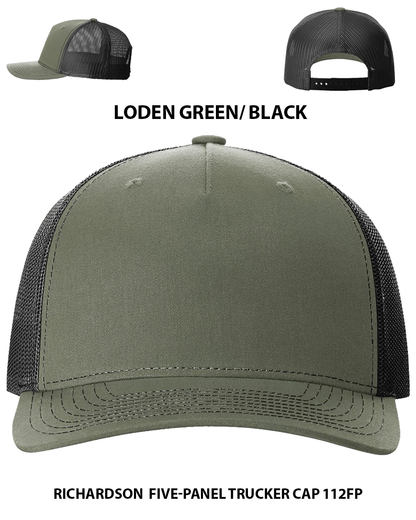 Custom hat Richardson  Five-Panel Trucker Cap 112FP Dtf