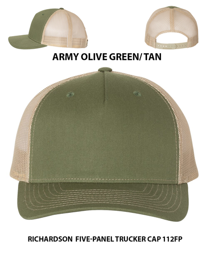 Custom hat Richardson  Five-Panel Trucker Cap 112FP Dtf