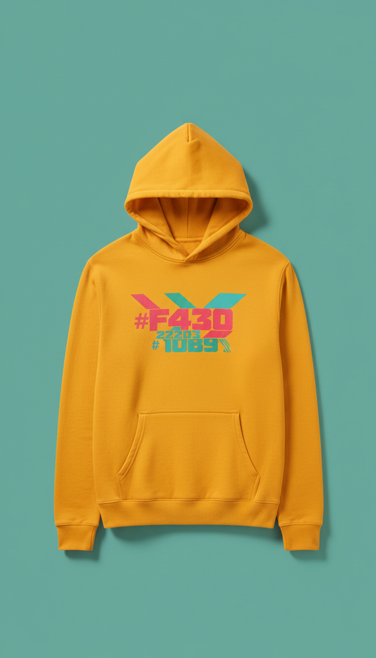 Vivid Marigold Screen-Printed Hoodie