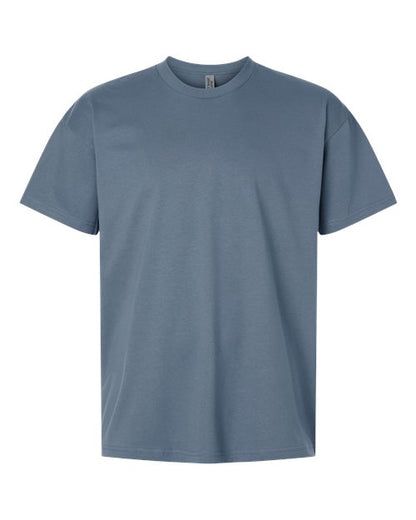 Plain blue t-shirt on a white background over size shirt print Next Level 7200
