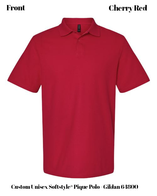 Custom Unisex Softstyle® Pique Polo - Gildan 64800