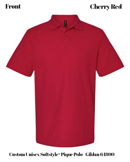 Custom Unisex Softstyle® Pique Polo - Gildan 64800