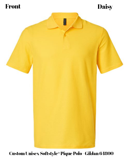 Custom Unisex Softstyle® Pique Polo - Gildan 64800