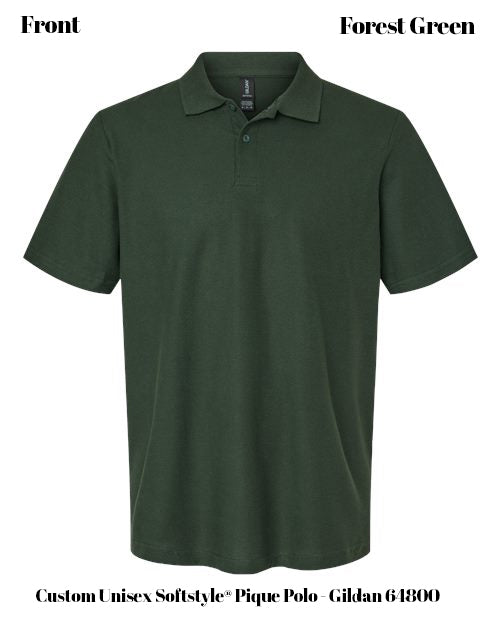 Custom Unisex Softstyle® Pique Polo - Gildan 64800