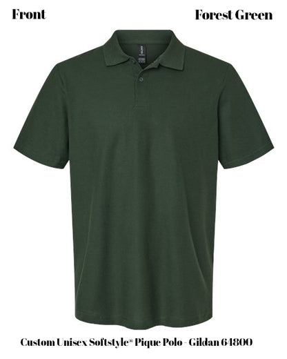Custom Unisex Softstyle® Pique Polo - Gildan 64800