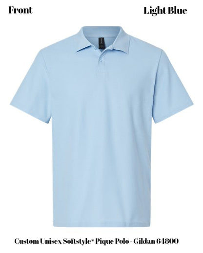 Custom Unisex Softstyle® Pique Polo - Gildan 64800