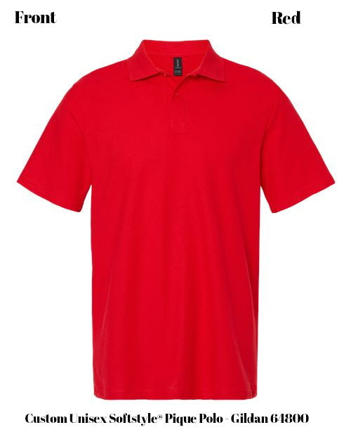 Custom Unisex Softstyle® Pique Polo - Gildan 64800