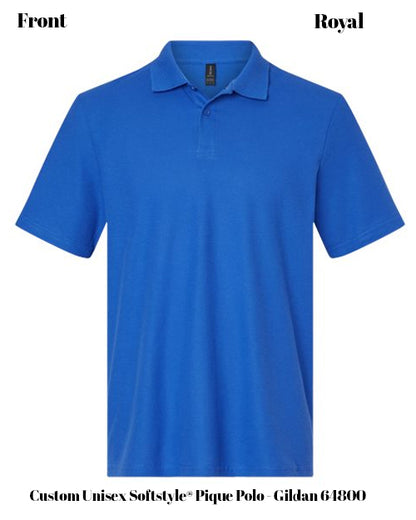 Custom Unisex Softstyle® Pique Polo - Gildan 64800