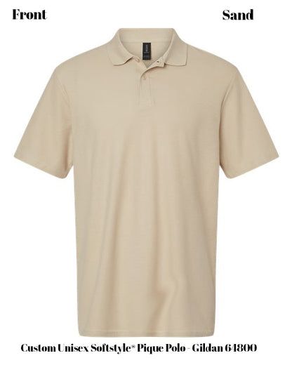 Custom Unisex Softstyle® Pique Polo - Gildan 64800