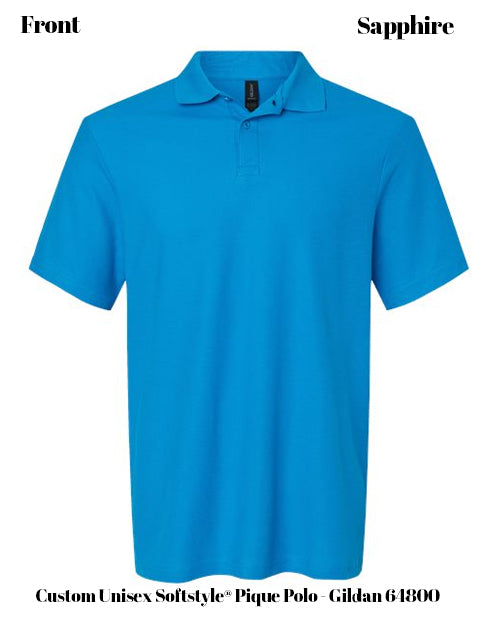 Custom Unisex Softstyle® Pique Polo - Gildan 64800
