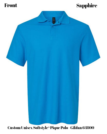 Custom Unisex Softstyle® Pique Polo - Gildan 64800
