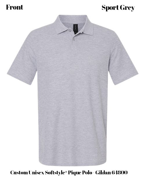 Custom Unisex Softstyle® Pique Polo - Gildan 64800