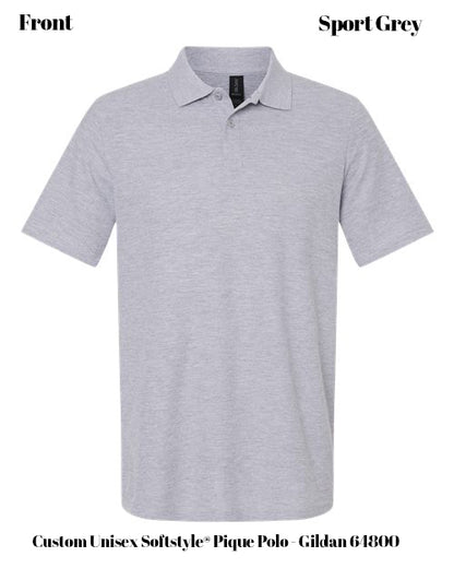 Custom Unisex Softstyle® Pique Polo - Gildan 64800