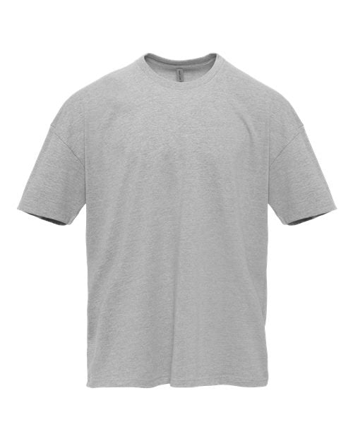 Gray t-shirt on a white background Custom over size shirt print Next Level 7200