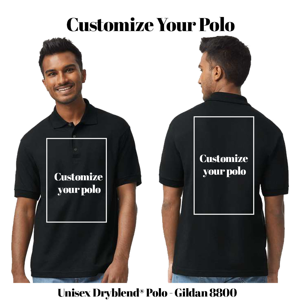 Custom Print Unisex Dryblend® Polo - Gildan 8800