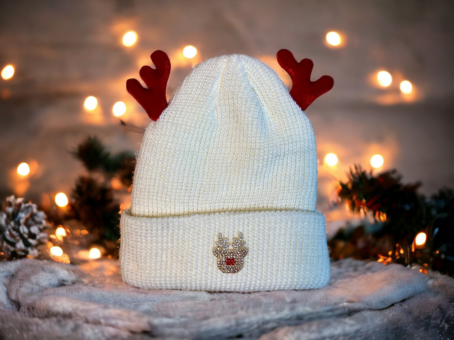 Christmas Reindeer Beanie Hat