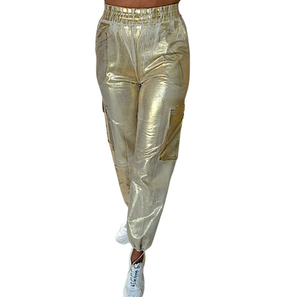 Metallic Pants Tight Leg