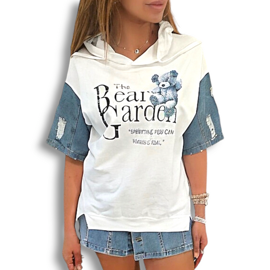 TJ Blush Denim Cotton Teddy T-shirt