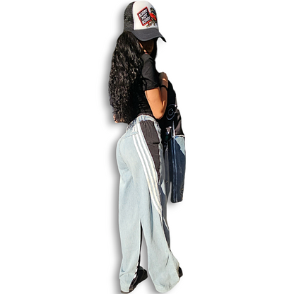 TJ Blush Hybrid Denim & Parachute Pants