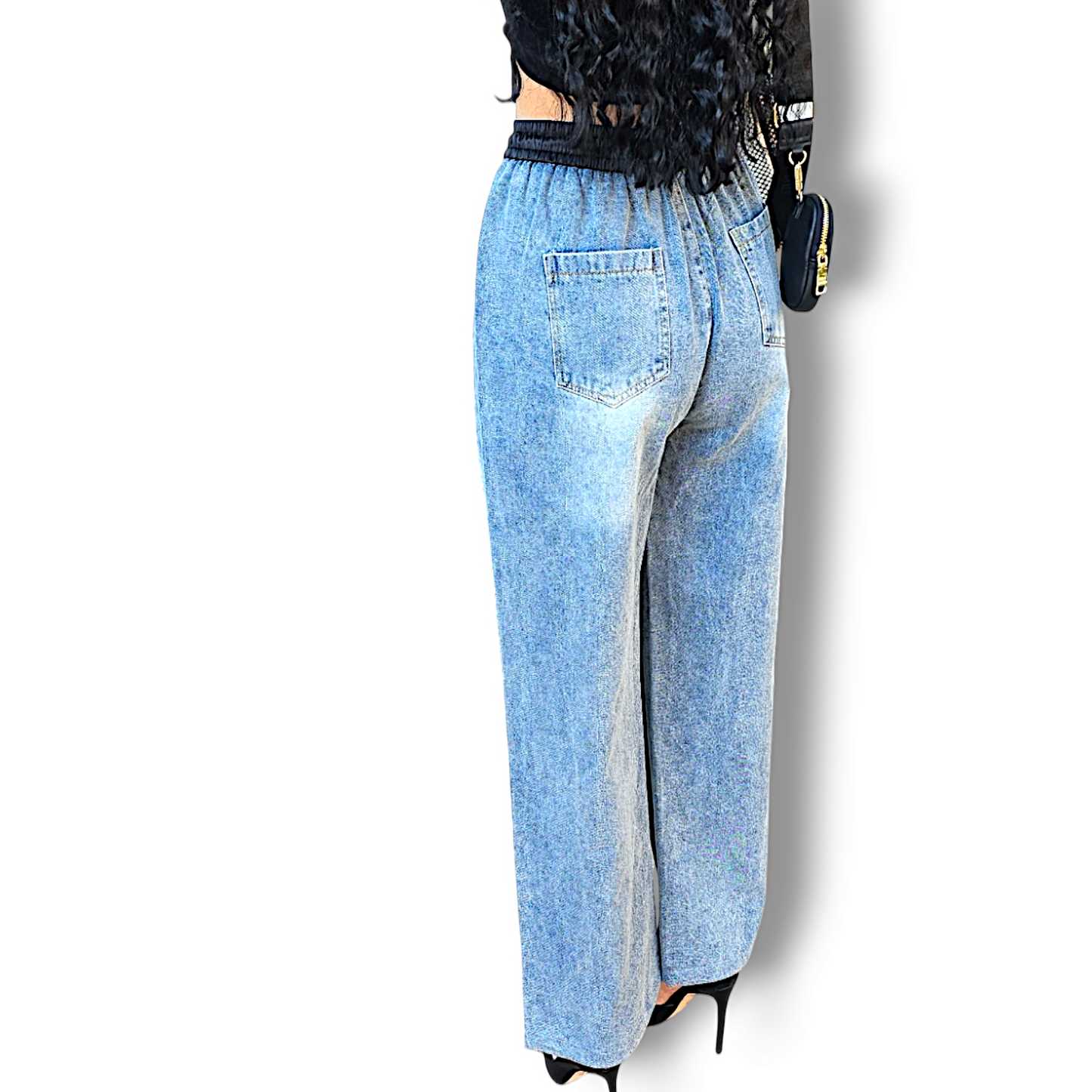 TJ Blush Hybrid Silk & Denim Pants