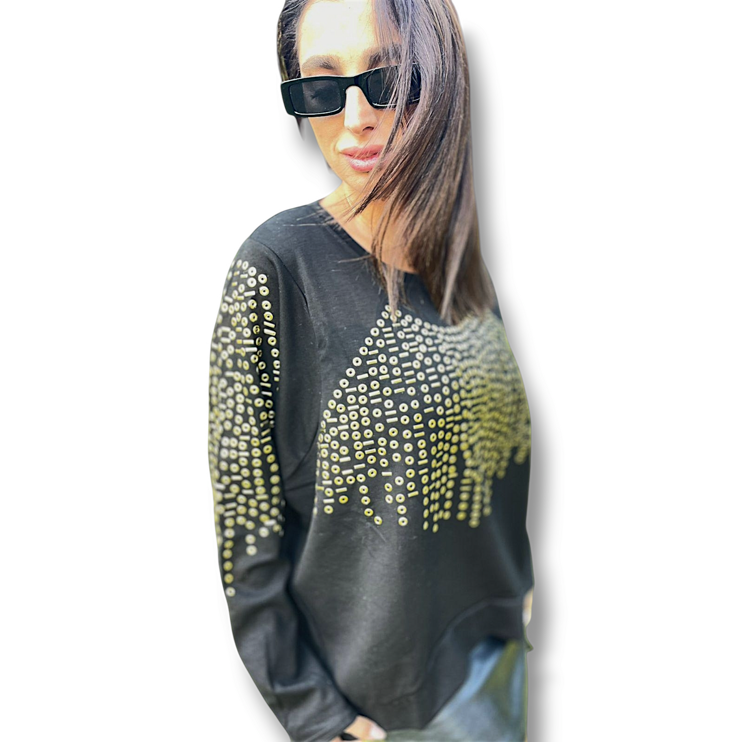 TJ Blush Gold Studs Sweater