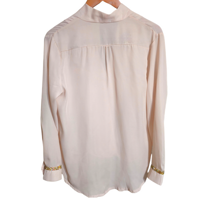 TJ Blush Knotted Satin Effect Shirt