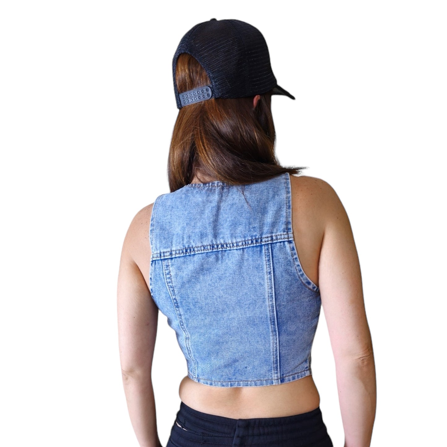 TJ Blush Army Denim Vest