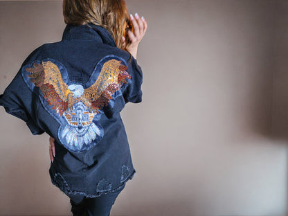 TJ Blush Eagle Denim Jacket