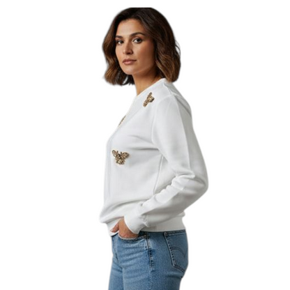 TJ Blush Bee Rhinestone Sweater