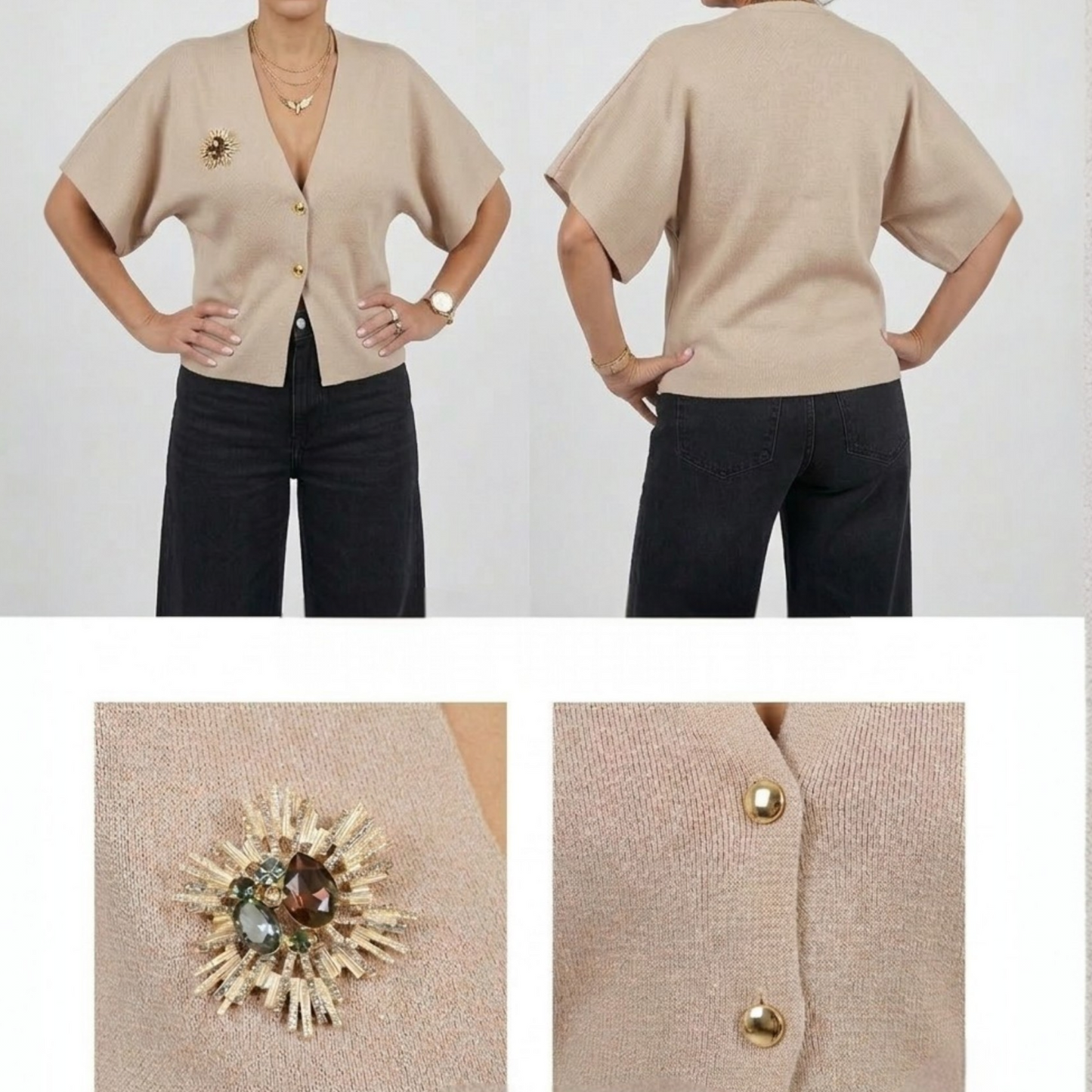 TJ Blush short sleeve knit top