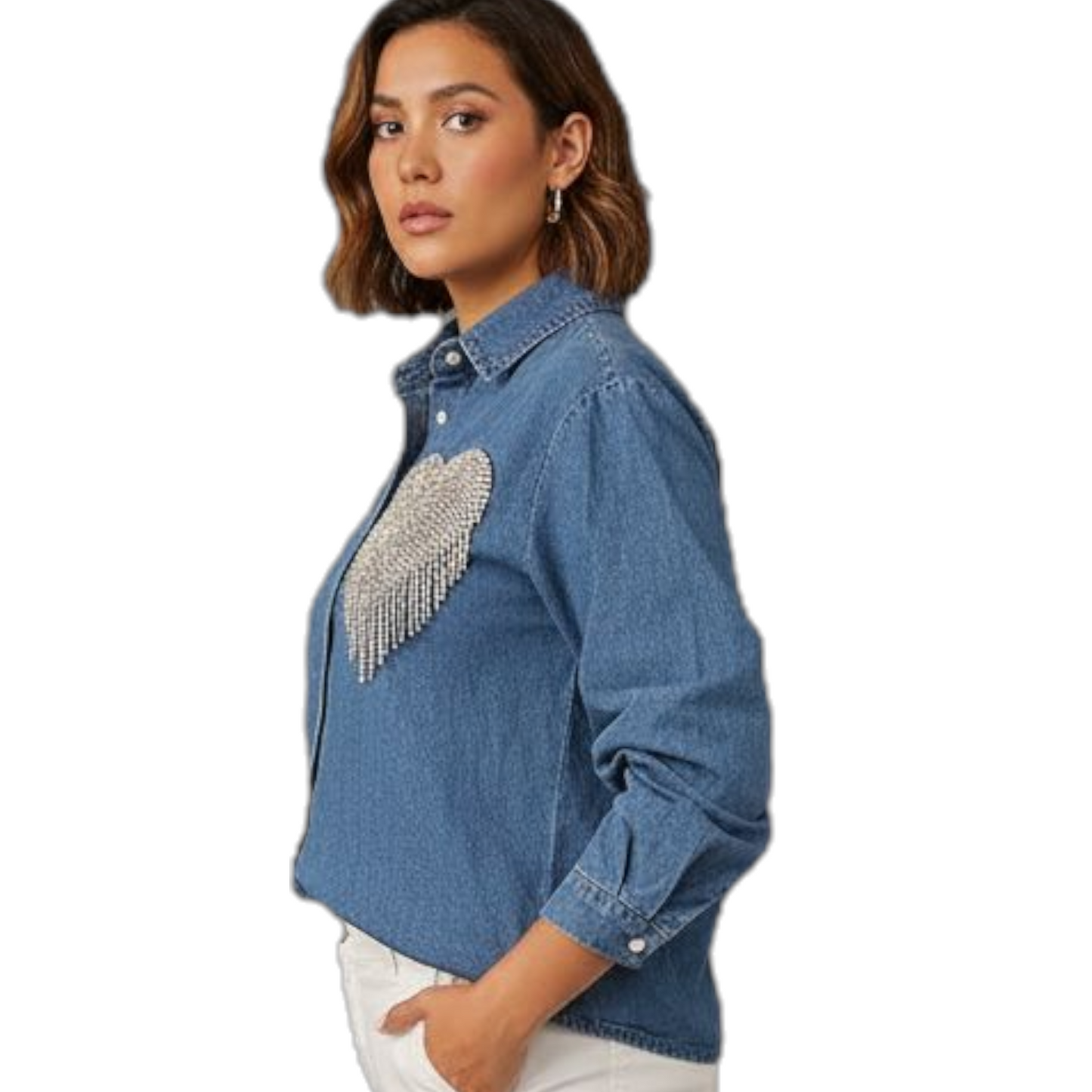 TJ Blush Blue Denim  Button-up