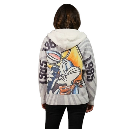 TJ Blush Bunny Button up Hoodie