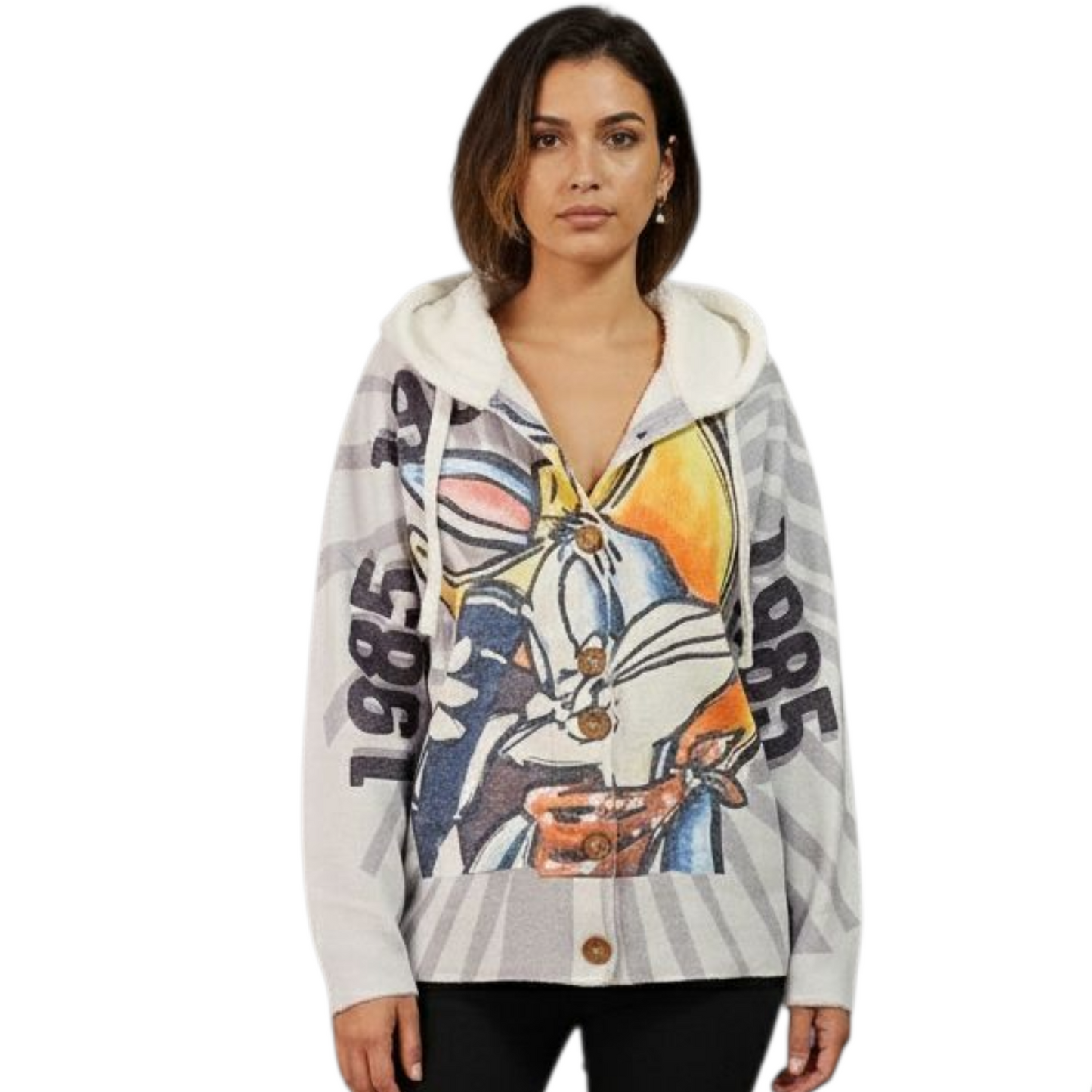 TJ Blush Bunny Button up Hoodie