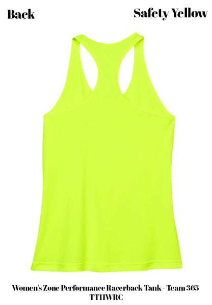 Custom Women's Zone Performance Racerback Tank - Team 365 TT11WRC DTF