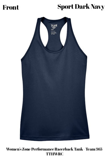 Custom Women's Zone Performance Racerback Tank - Team 365 TT11WRC DTF