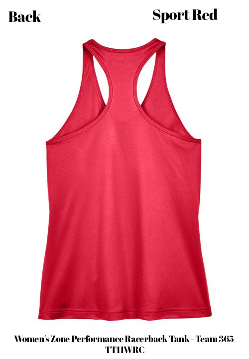 Custom Women's Zone Performance Racerback Tank - Team 365 TT11WRC DTF