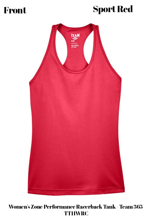 Custom Women's Zone Performance Racerback Tank - Team 365 TT11WRC DTF