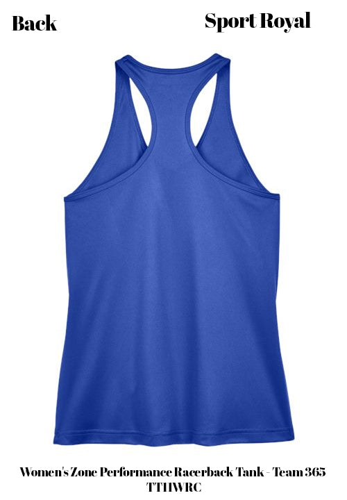 Custom Women's Zone Performance Racerback Tank - Team 365 TT11WRC DTF