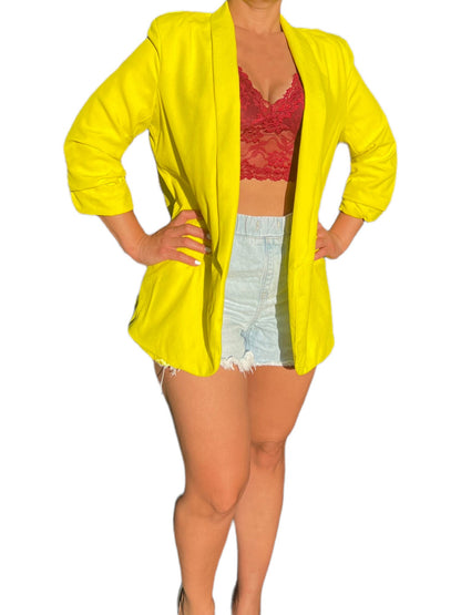 Women's Blazer Yellow multi color Wings